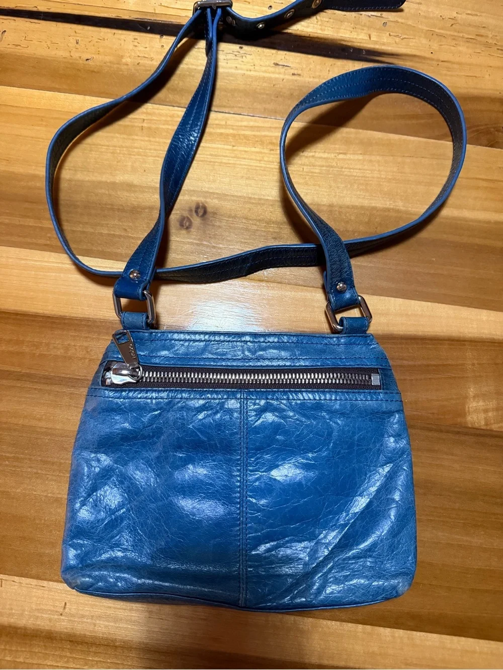 Hobo Blue Leather Crossbody Bag